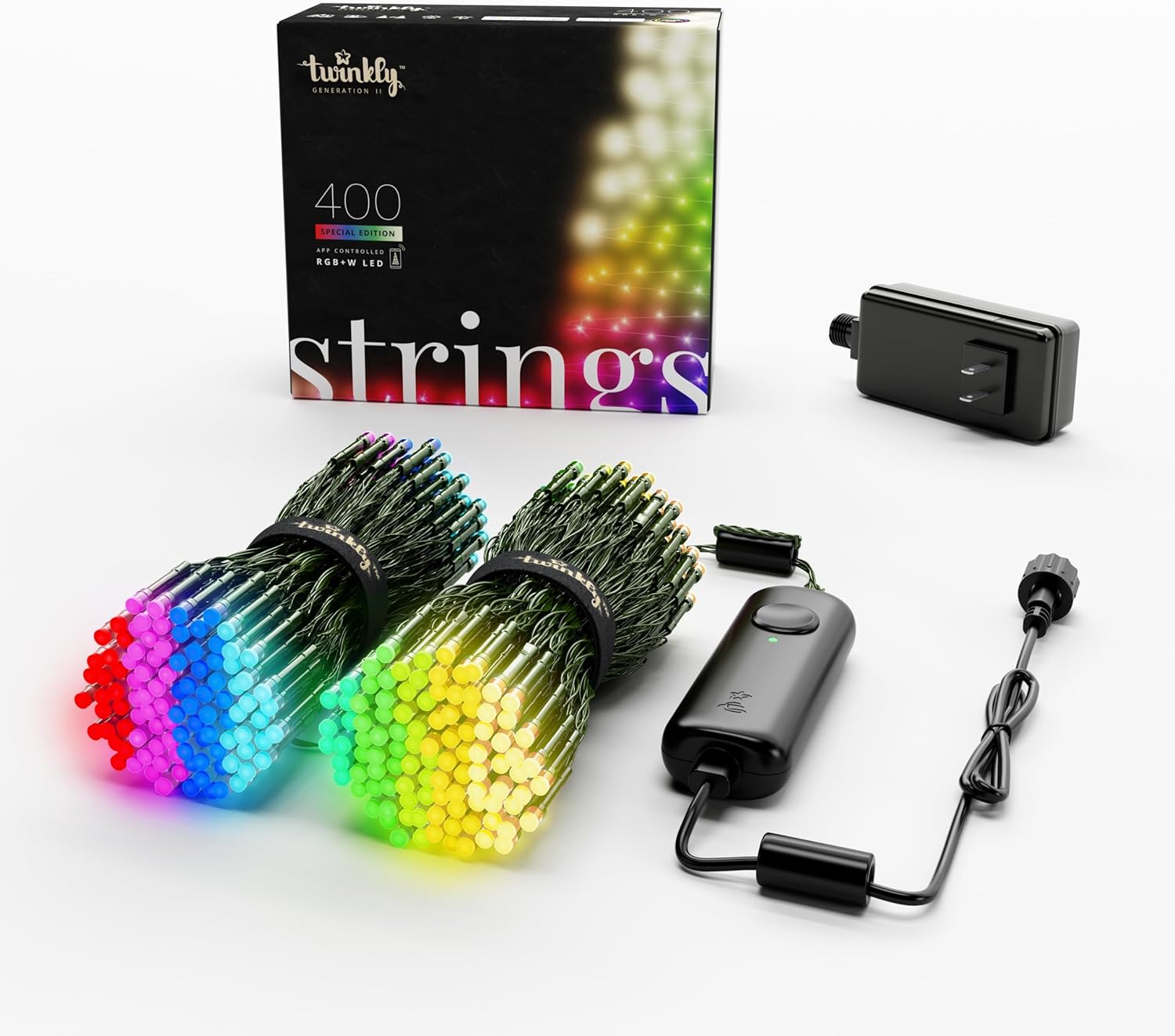 Twinkly Strings 400 LED RGB+White Smart Light String for Outdoors