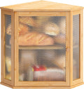 Extra Large Corner Bread Box Kitchen Countertop - Natural Finish