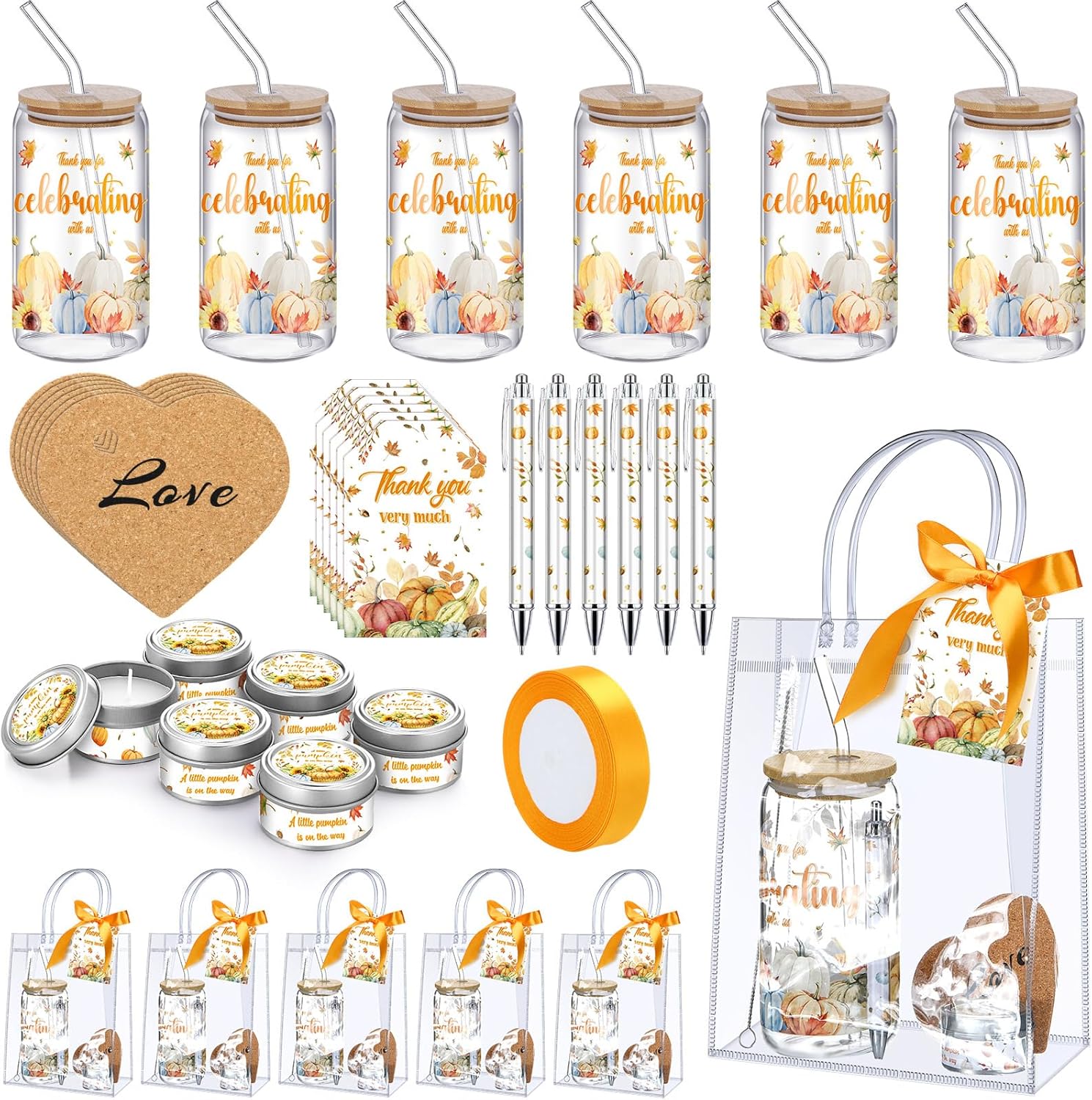 Pumpkin Baby Shower Prizes Set for Game Players and Guests