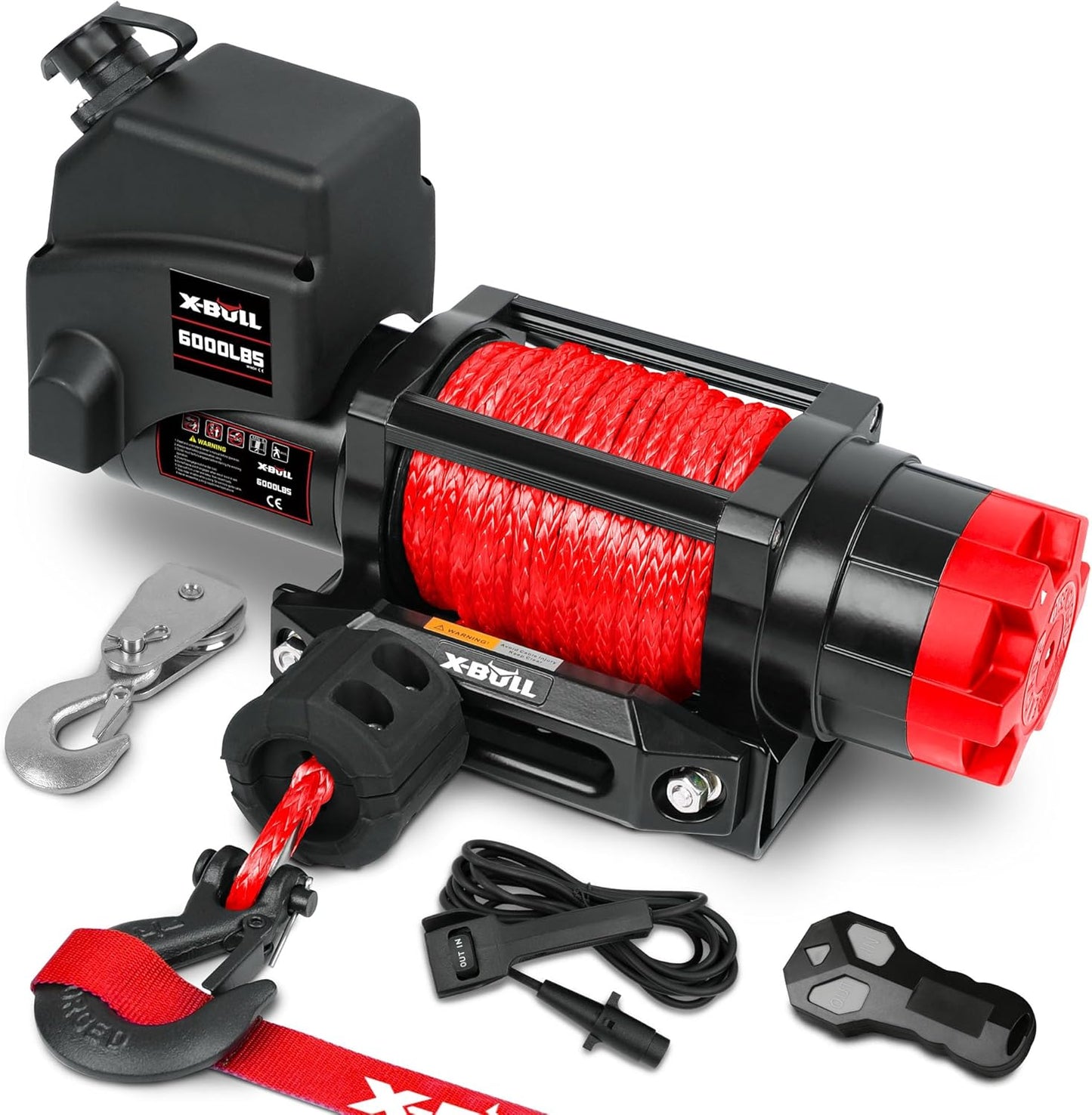 X-BULL 6000lbs Boat Trailer Winch with Remote and Synthetic Rope