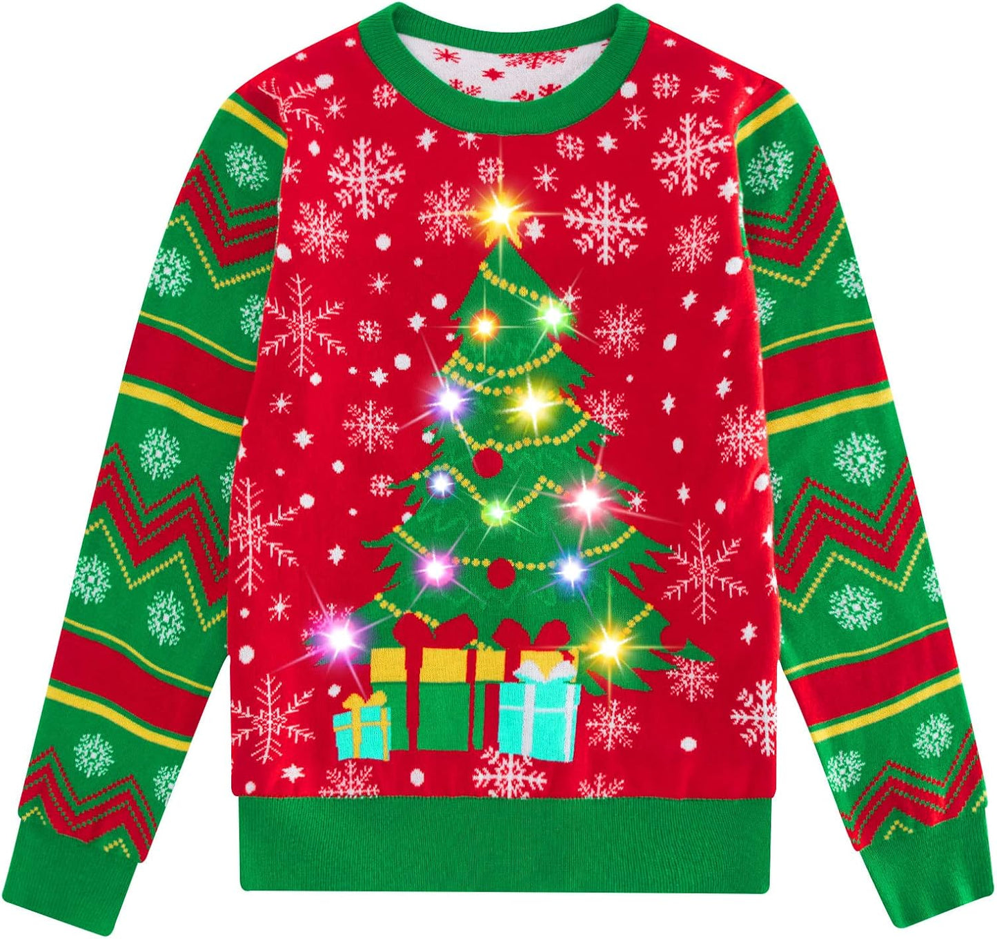 ADUKIDE Boys Ugly Christmas Sweater with LED Lights for Fun