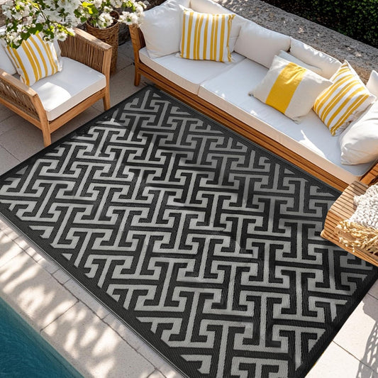 Waterproof Outdoor Rug 8x10 ft for Patio, RV, Beach, and More
