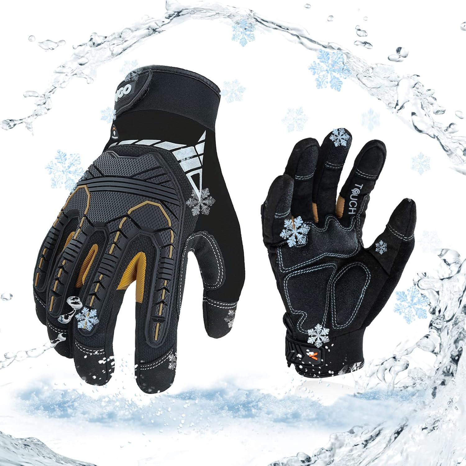 Vgo 1-Pair 32F Waterproof High-Dexterity Winter Mechanic Gloves