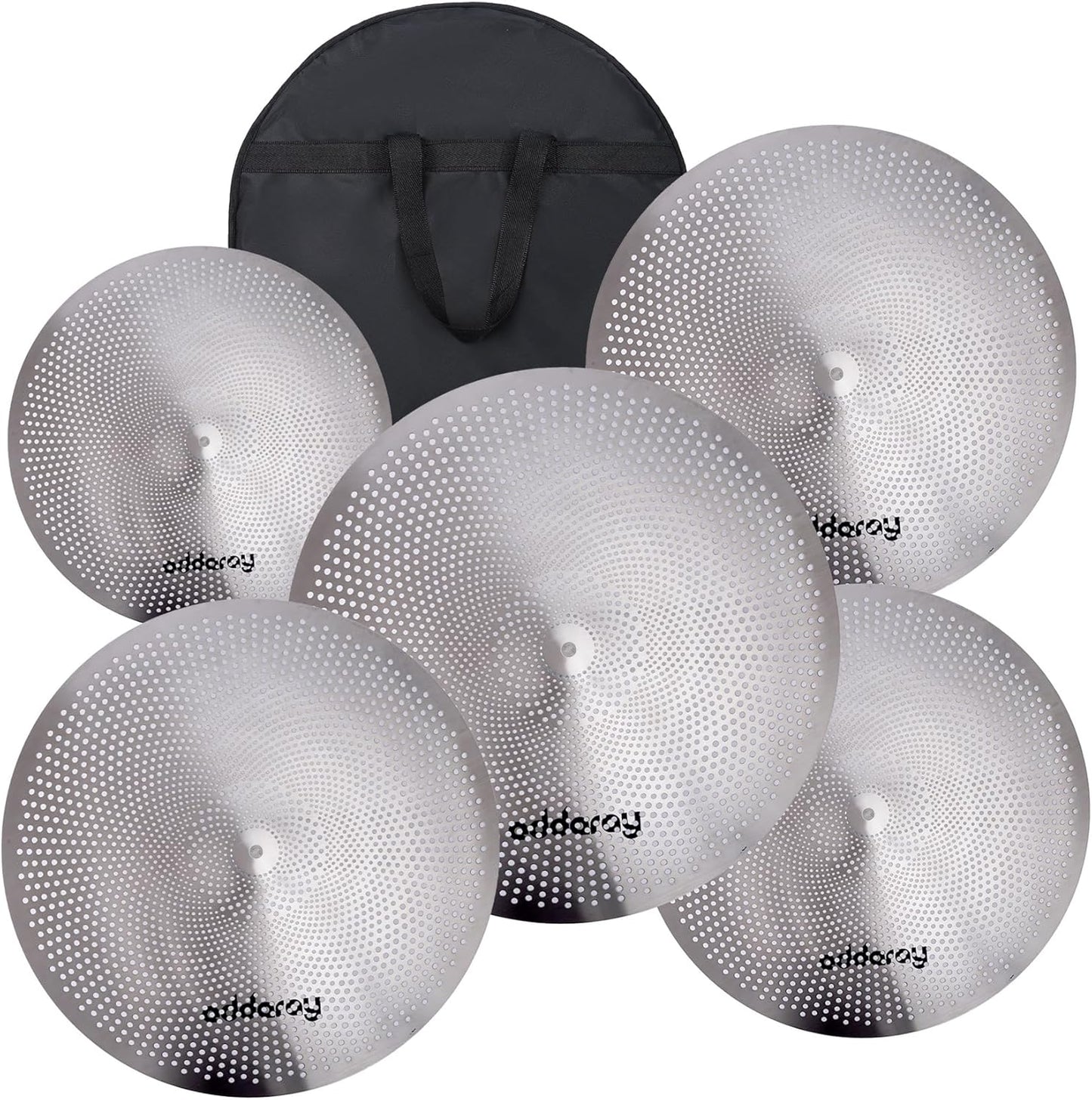 Low Volume Cymbal Pack for Quiet Practice with Carry Bag