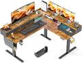Electric L-Shaped Standing Desk with Storage - Ergonomic Sit Stand Desk