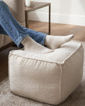 ZICOTO Beautiful Boucle Pouf Ottoman for Stylish Foot Rest