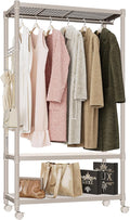 IZEUK Heavy Duty Rolling Garment Rack 3-Tier Closet Organizer