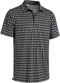 Mens Golf Shirts Short Sleeve Moisture Wicking Dry Fit Print