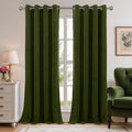 YoungsTex Extra Long Velvet Blackout Curtains 90 in Length - Olive