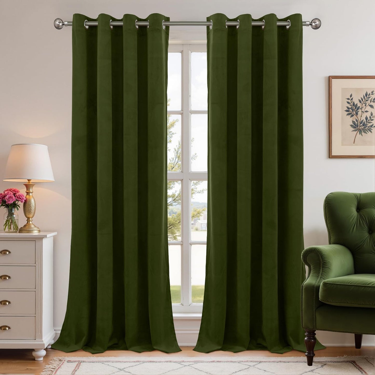 Extra Long Velvet Blackout Curtains for Cozy Living Room Decor