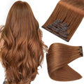 Full Shine Clip in Hair Extensions Copper Red 18 in - Natural Volume