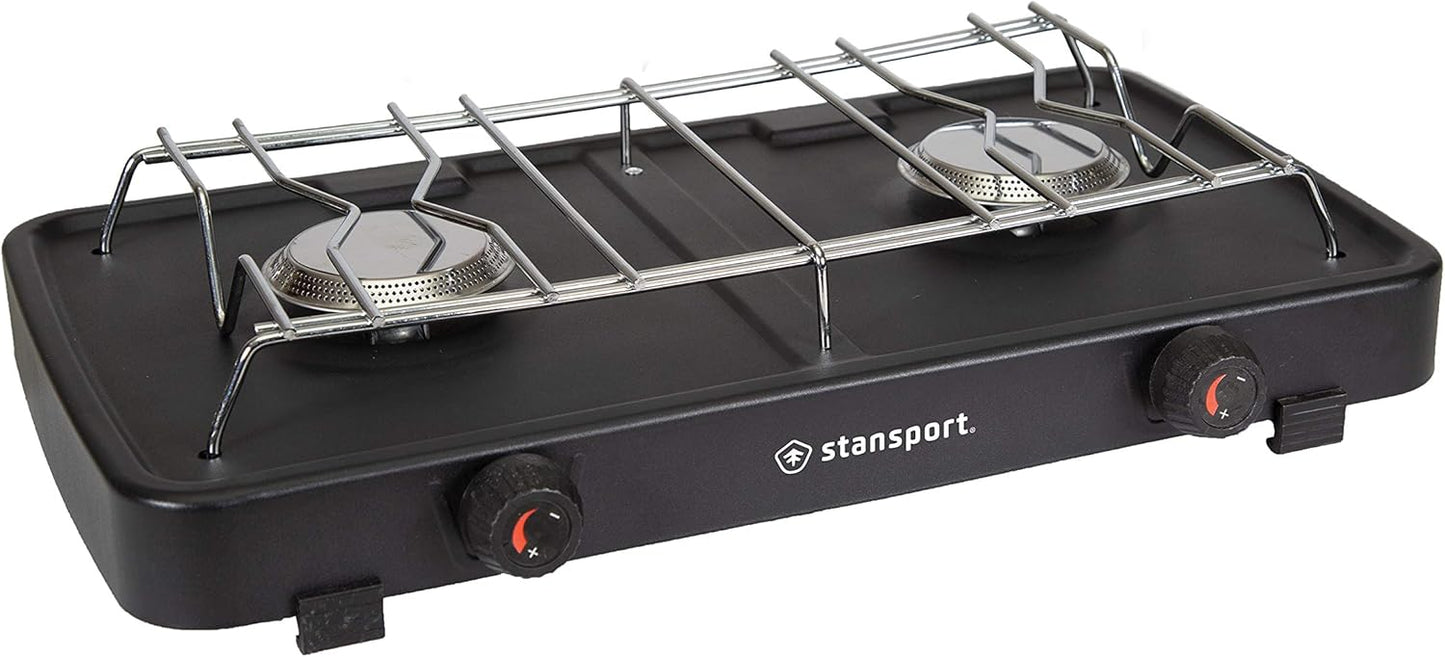 Stansport Portable 2 Burner Propane Stove - Efficient Outdoor Cooking