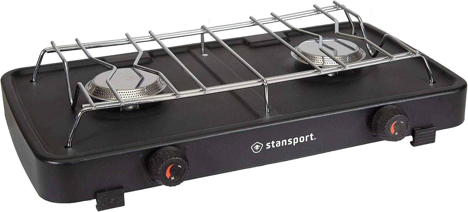 Stansport Portable 2 Burner Propane Stove - Efficient Outdoor Cooking