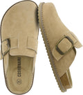 CUSHIONAIRE Blain Genuine Suede Slip-On Clogs - Comfortable Memory