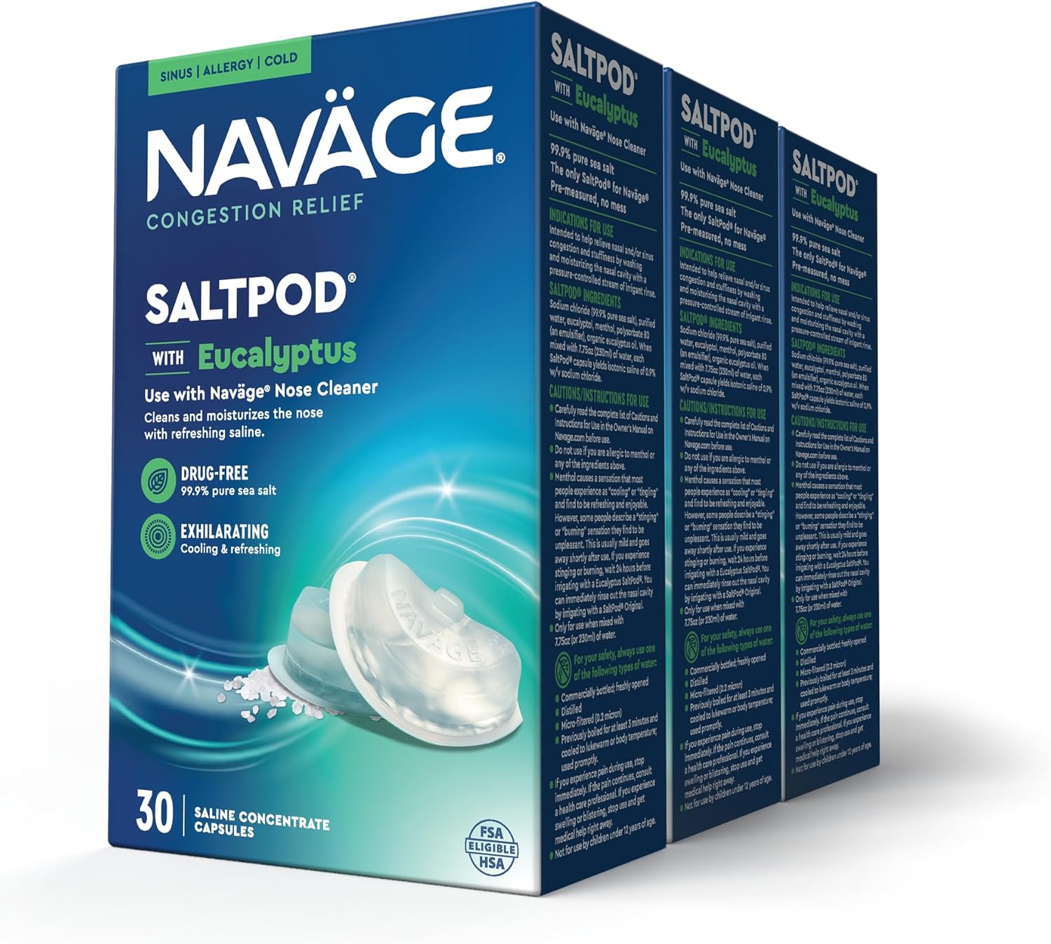 Navage Eucalyptus SaltPod Bundle for Quick Congestion Relief