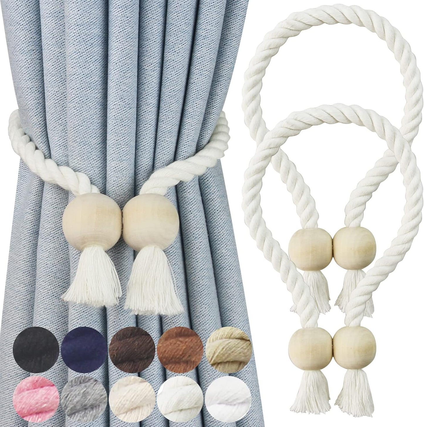 Magnetic Curtain Tiebacks Set - Easy Decor Hack!