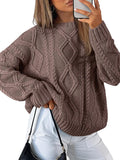 Fashion-Forward Women's Oversized Cable Knit Sweater by Trendy Queen