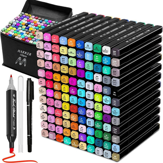 Tommax 120 Colors Dual Tip Alcohol Markers for Artists and Kids