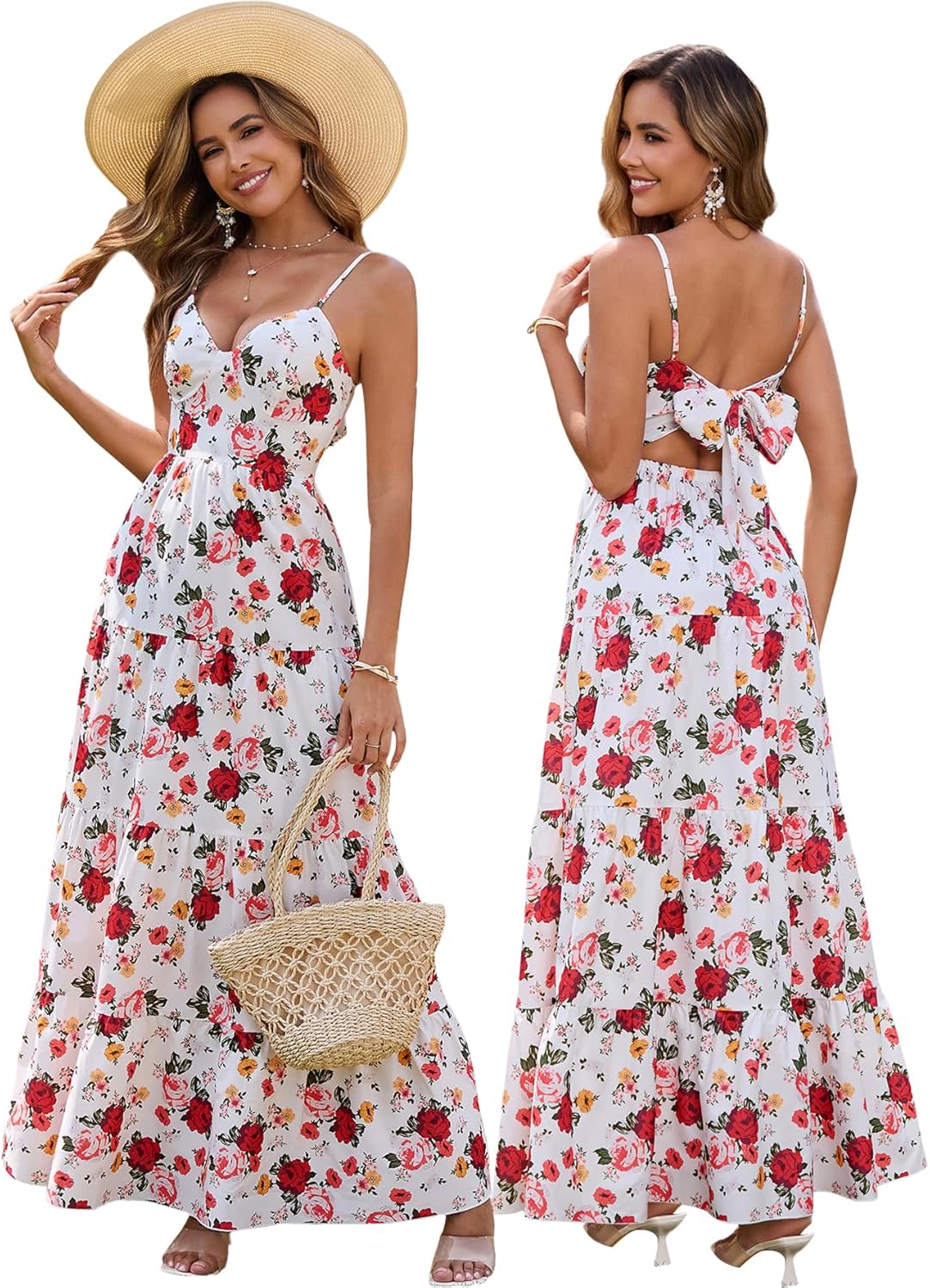 HTZMO Women Casual Summer Floral Maxi Sundress for Every Occasion
