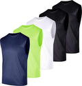 Men's Mesh Active Tank 5 Pack - Lightweight Breathable Workout Tops