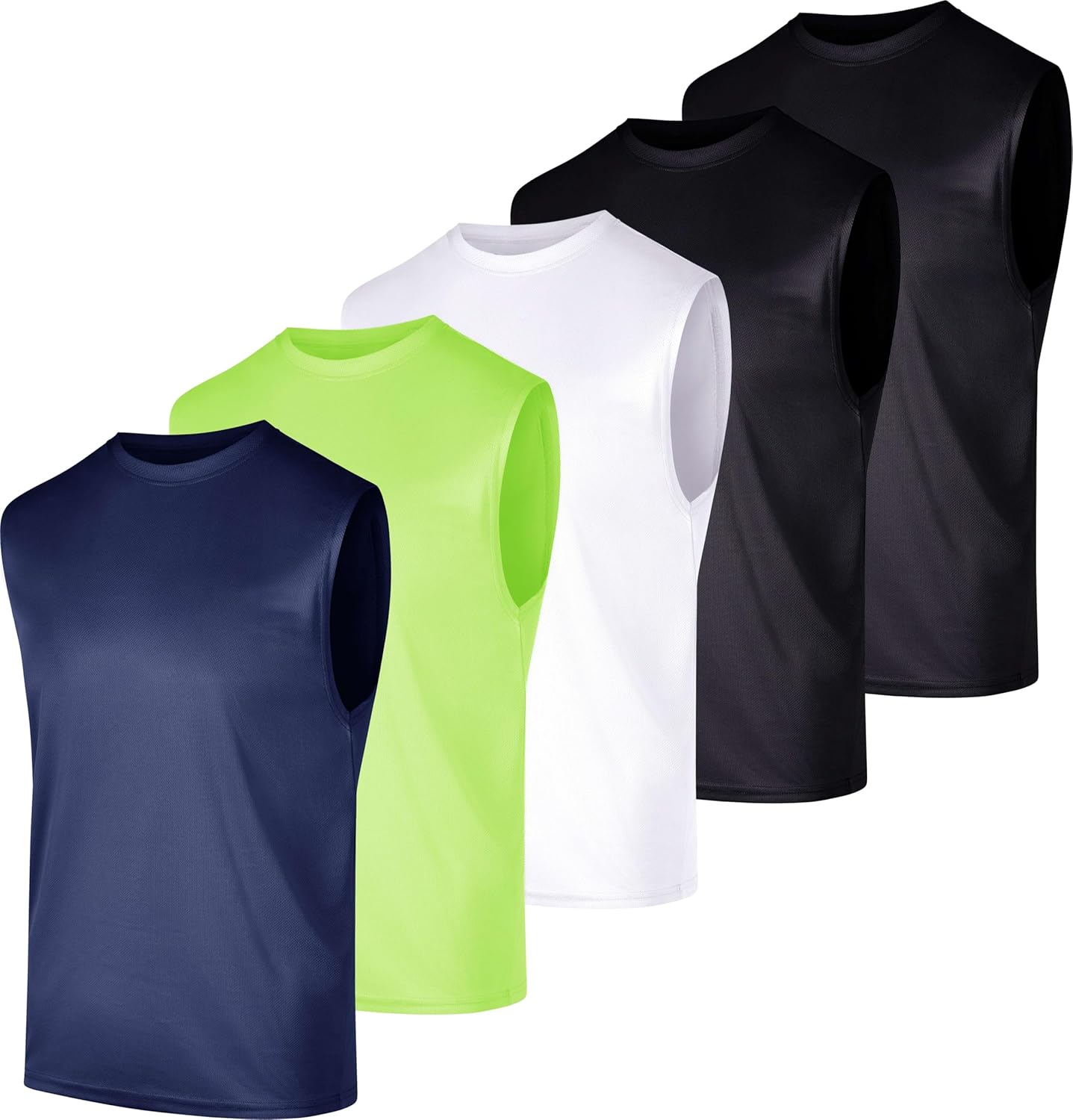 Real Essentials Men's Mesh Active Tank Top - 5 Pack for Training