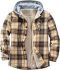 Men's Cotton Plaid Shirts Jacket Fleece Lined Flannel (Style 1MDX)