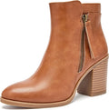 Women's Ankle Boots Low Chunky Heeled Booties - Comfortable Fall lug