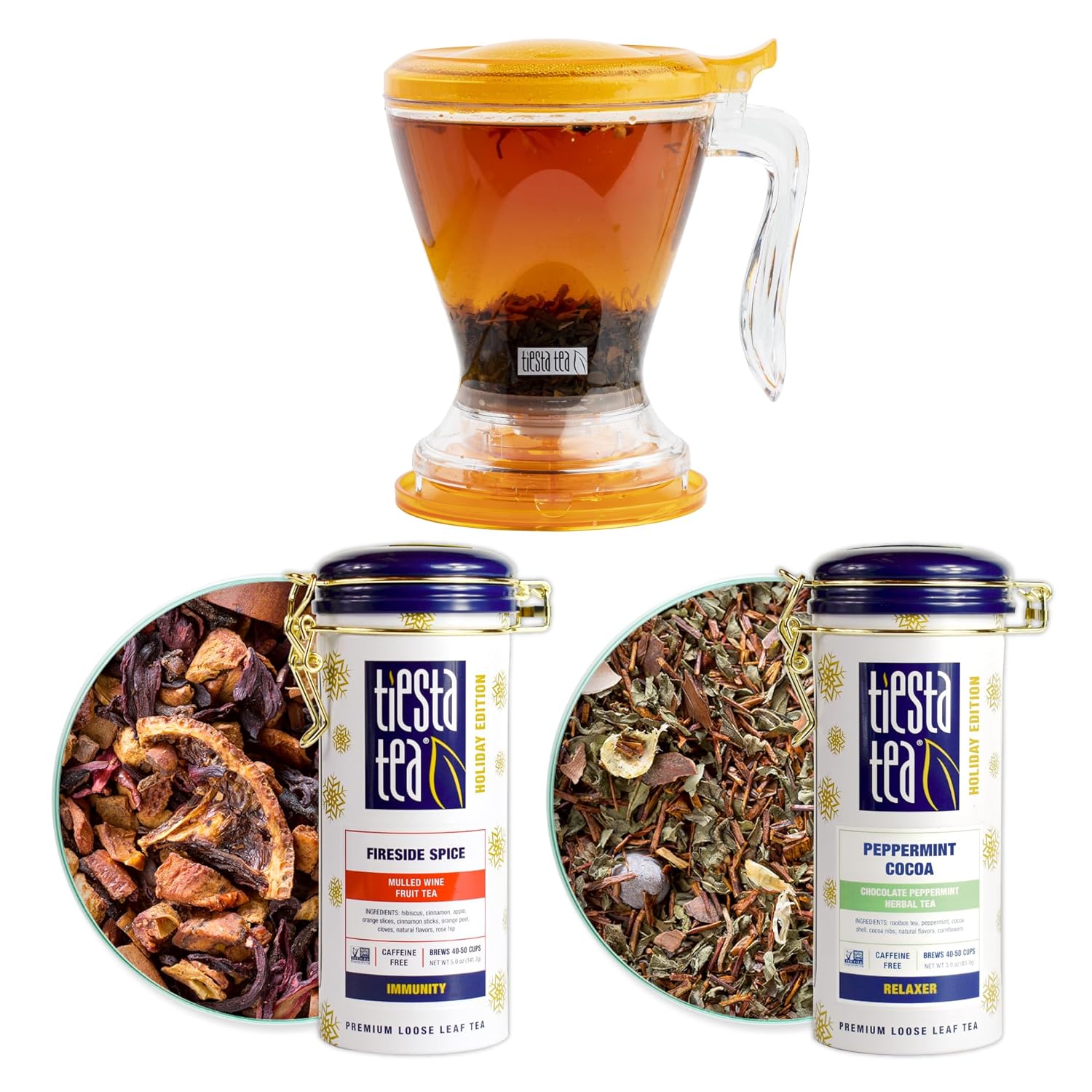 Cozy Fireside Tea Gift Set with Brewmaster and Holiday Blends