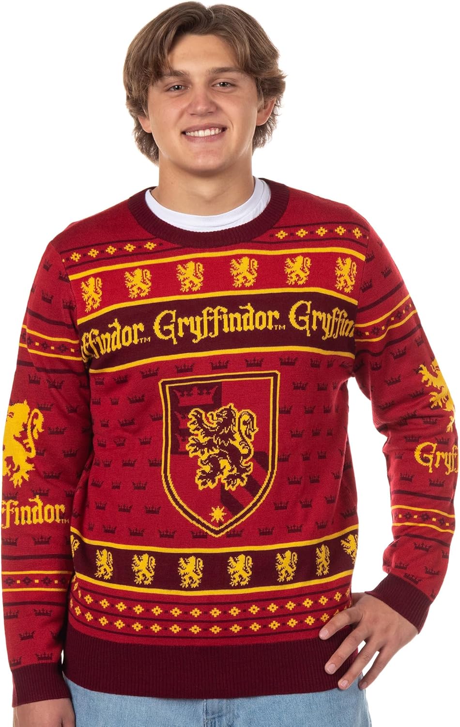 Harry Potter Sweater for Men with House Crests for Christmas