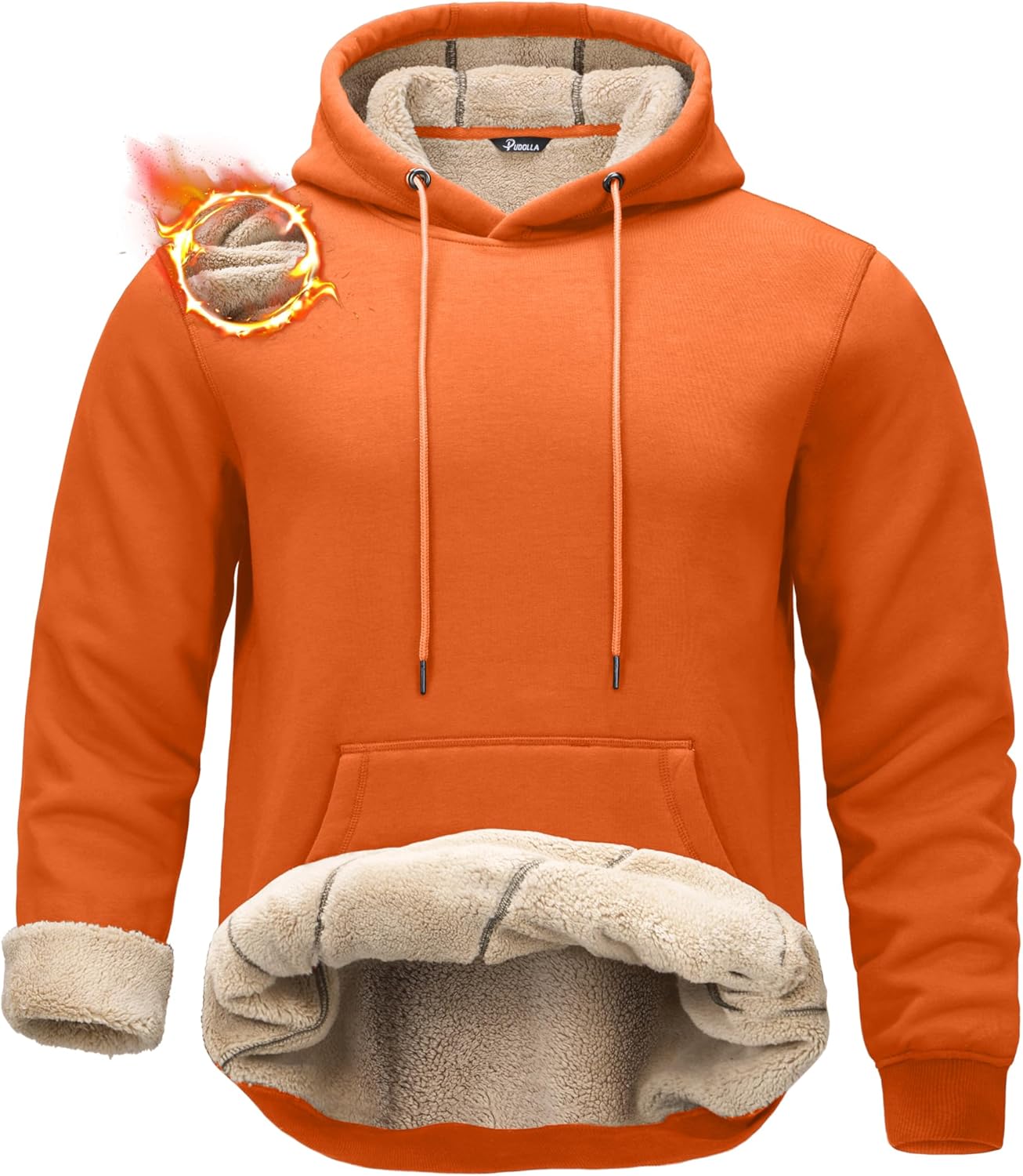 Pudolla Men's Sherpa Hoodie Pullover for Winter Warmth