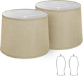 Drum Lampshades Set of 2, Medium Fabric Shades 11.6in x 12.6in
