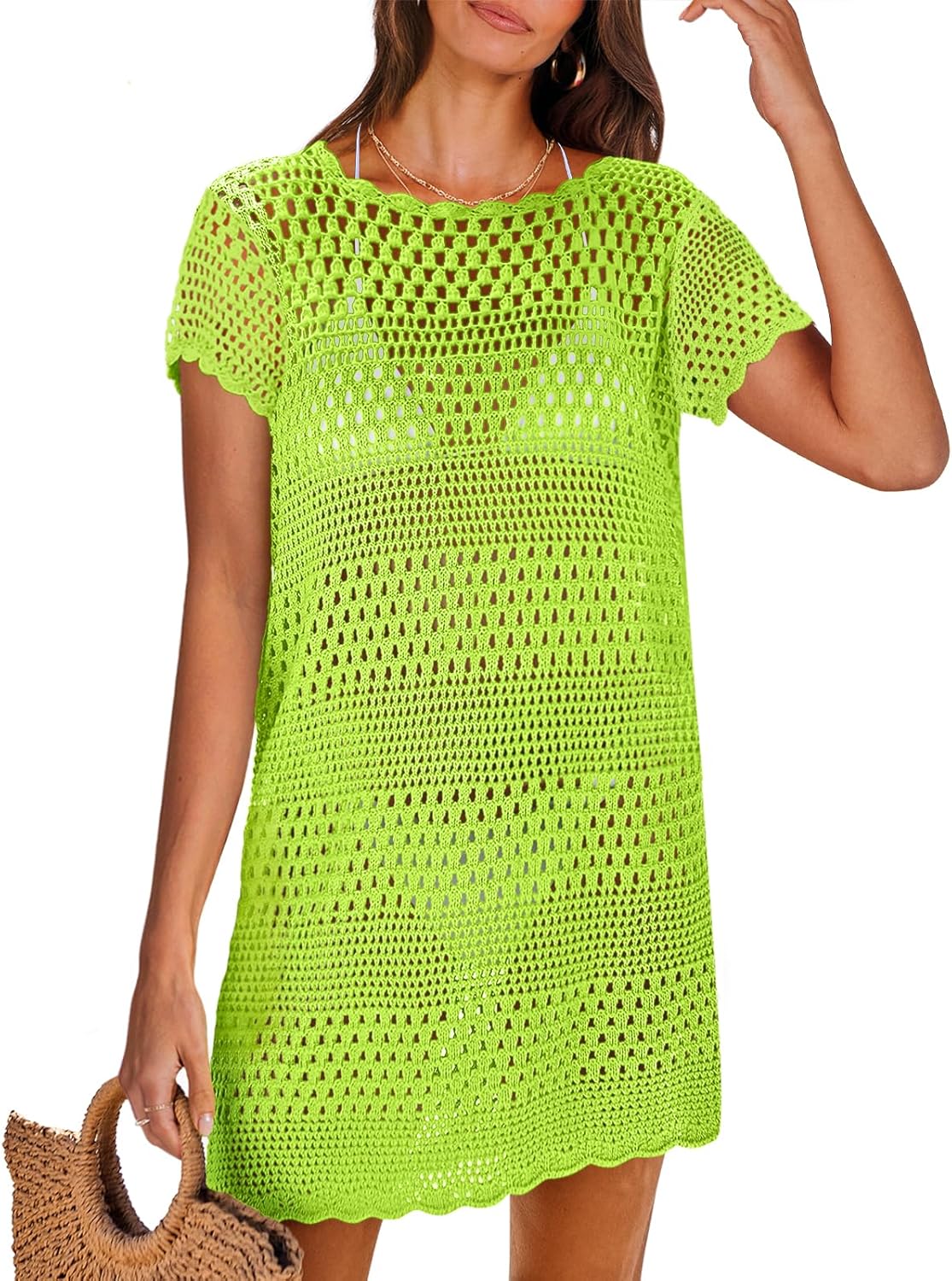 ANRABESS Swimsuit Cover Up for Women - Crochet Beach Dress