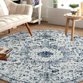 Easy-Going Round Rug 6ft Area Rug - Washable Boho Circle Rug