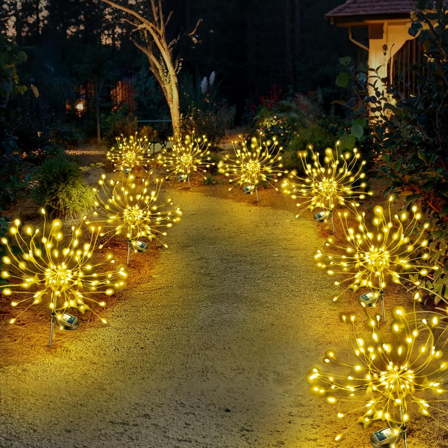Anordsem Solar Lights Outdoor Waterproof for Garden Path Decor