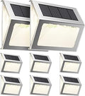 JACKYLED Solar Outdoor Deck Step Lights for Garden and Patio
