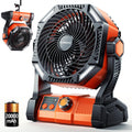 Camping LED Fan with Light and 40000m Rechargeable Battery - Portable