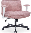 Cross Legged Office Chair with Wheels and Adjustable Flip-Arms - Thick