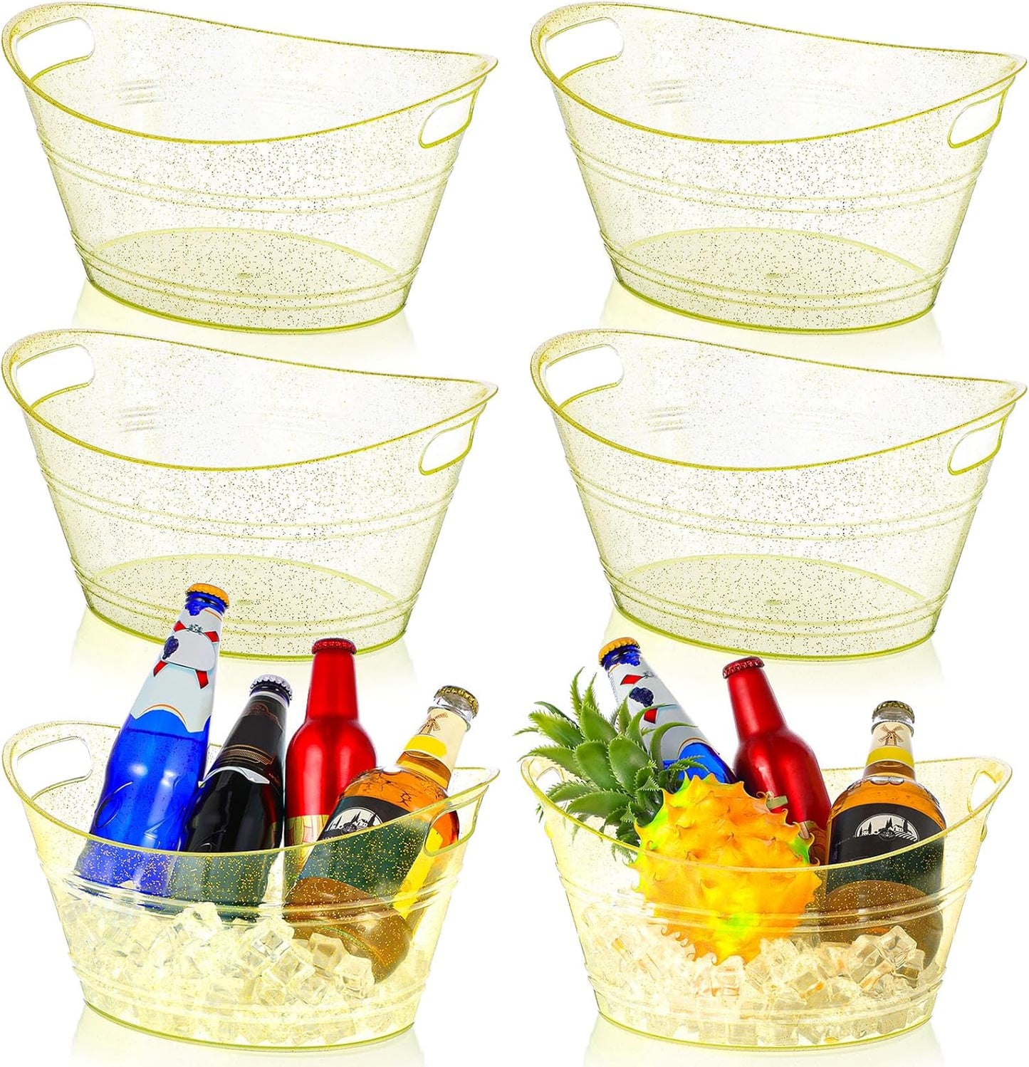 Meekoo 6 Pcs Plastic Ice Buckets for Parties and Events