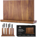 Extra Large Magnetic Knife Block - Acacia Wood Knife Holder 15.2in