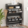 Shoe Cabinet with 2 Flip Drawers - Slim Hidden Shoe Storage