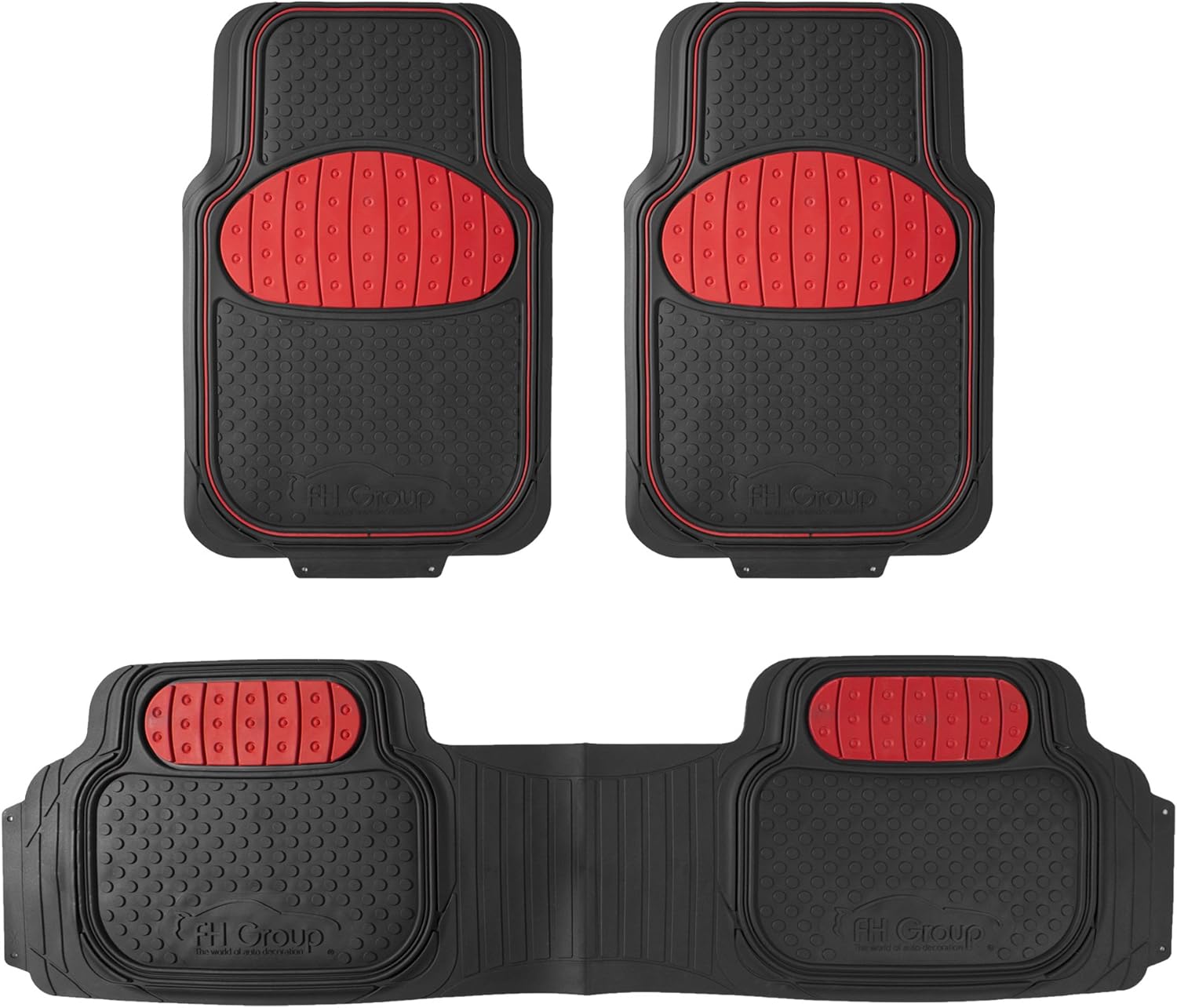 FH Group Heavy-Duty Rubber Floor Mats for Cars - Universal Fit