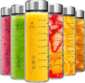 20 oz Glass Juice Bottles 6 Pack - Wide Mouth Borosilicate Set