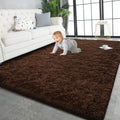 5x8 ft Brown Super Soft Shaggy Rug - Plush Indoor Area Rug