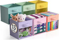 Sorbus 13 Inch Storage Bins with Clear Window - 6 Pack Foldable Cubes