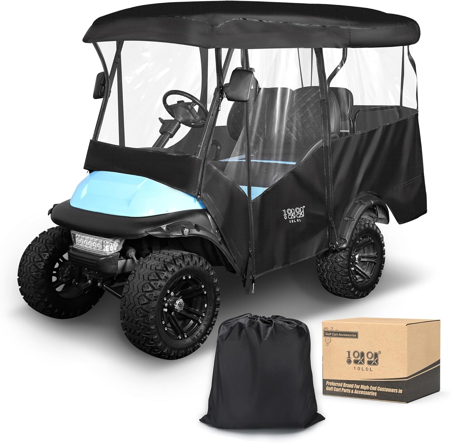 10L0L Golf Cart Enclosure for 86in Roof - Waterproof Cover