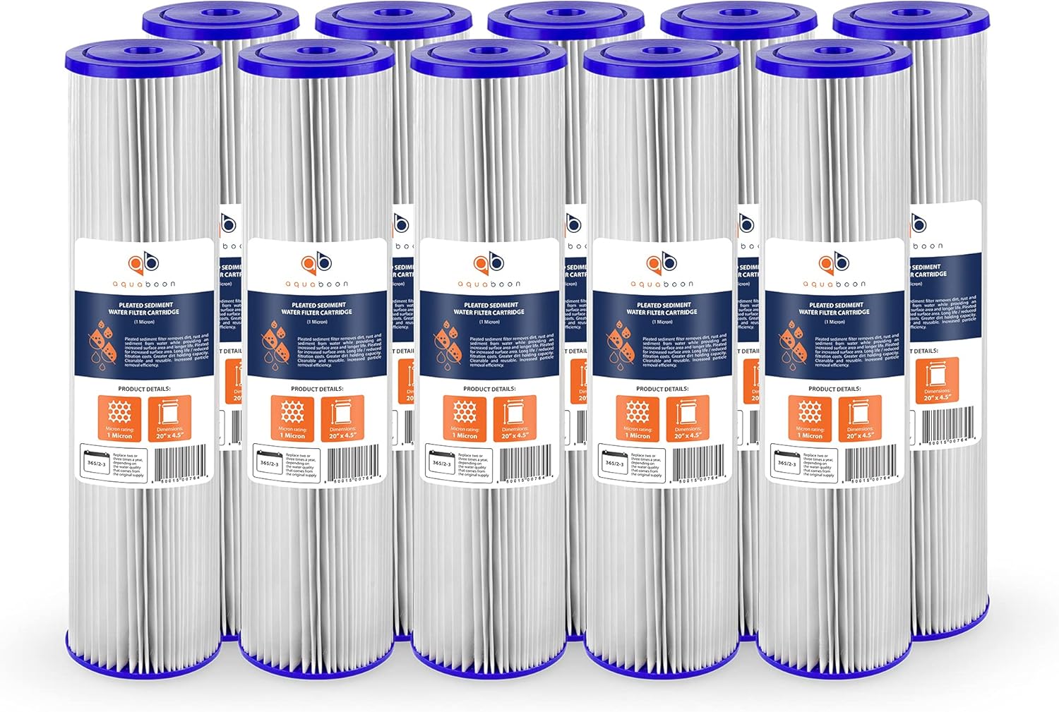 1 Micron Whole House Pleated Sediment Water Filter Cartridge