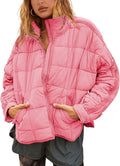 Lightweight Oversized Splice Quilted Puffer Jacket for Women