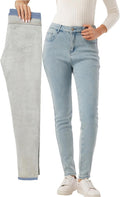 Fleece Lined Winter Jeans for Women - Warm Stretch Skinny Jeggings not