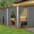 Outdoor Curtains for Patio Grey, 6 Panels 54x95 in - Weatherproof