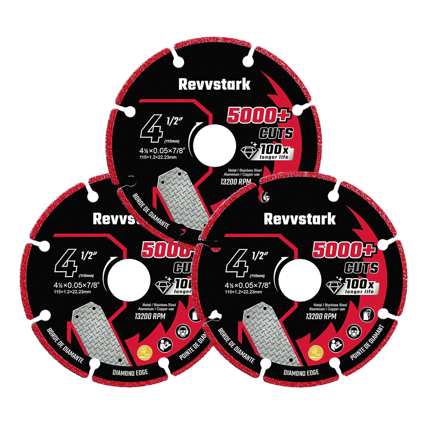 Ultimate 3-Pack Carbide Cutting Wheels - 5000+ Cuts on Metal | 4.5 Discs by Revvstark